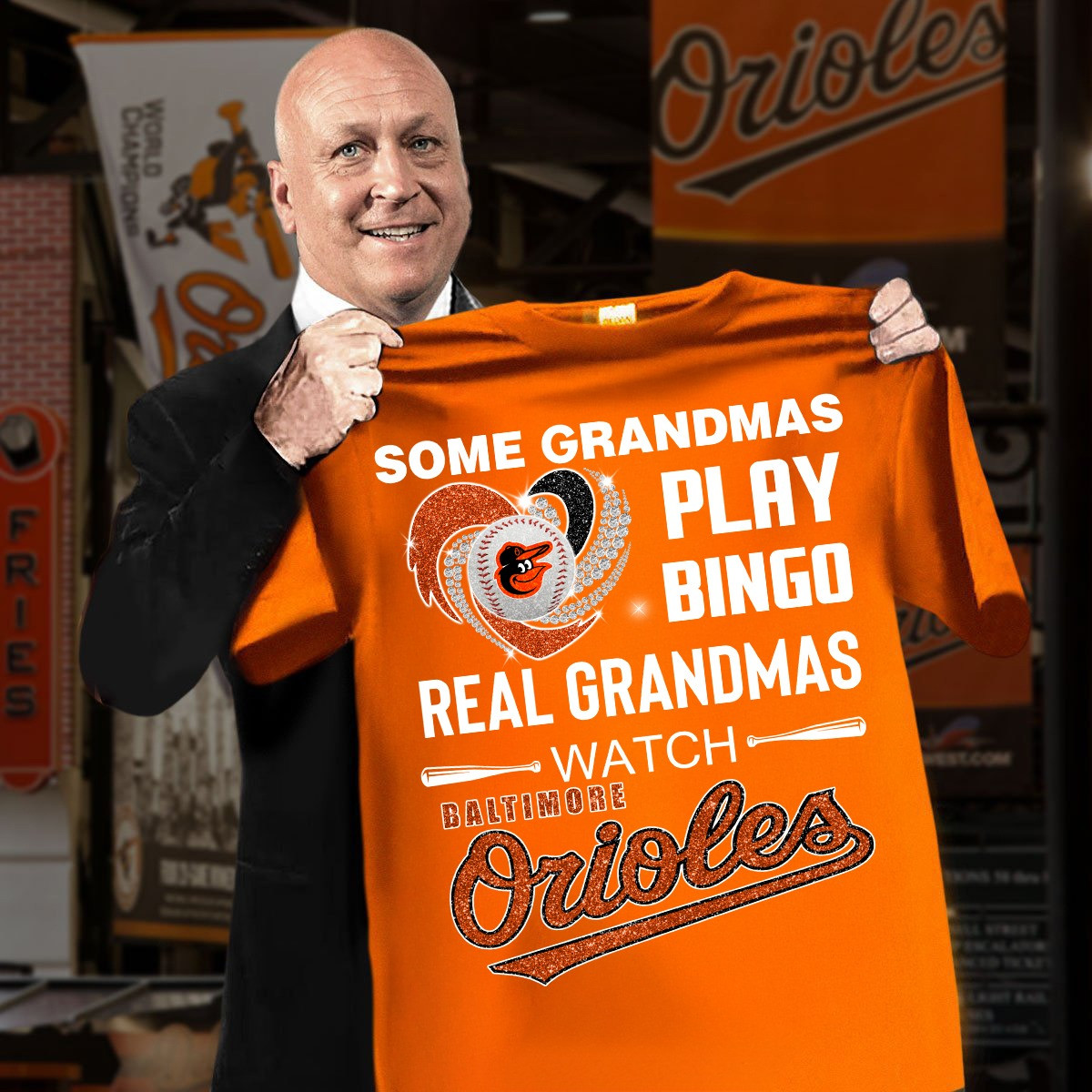 Some Grandmas Play Bingo Real Ones Watch Baltimore Orioles Shirt For Grandma Baseball Fans