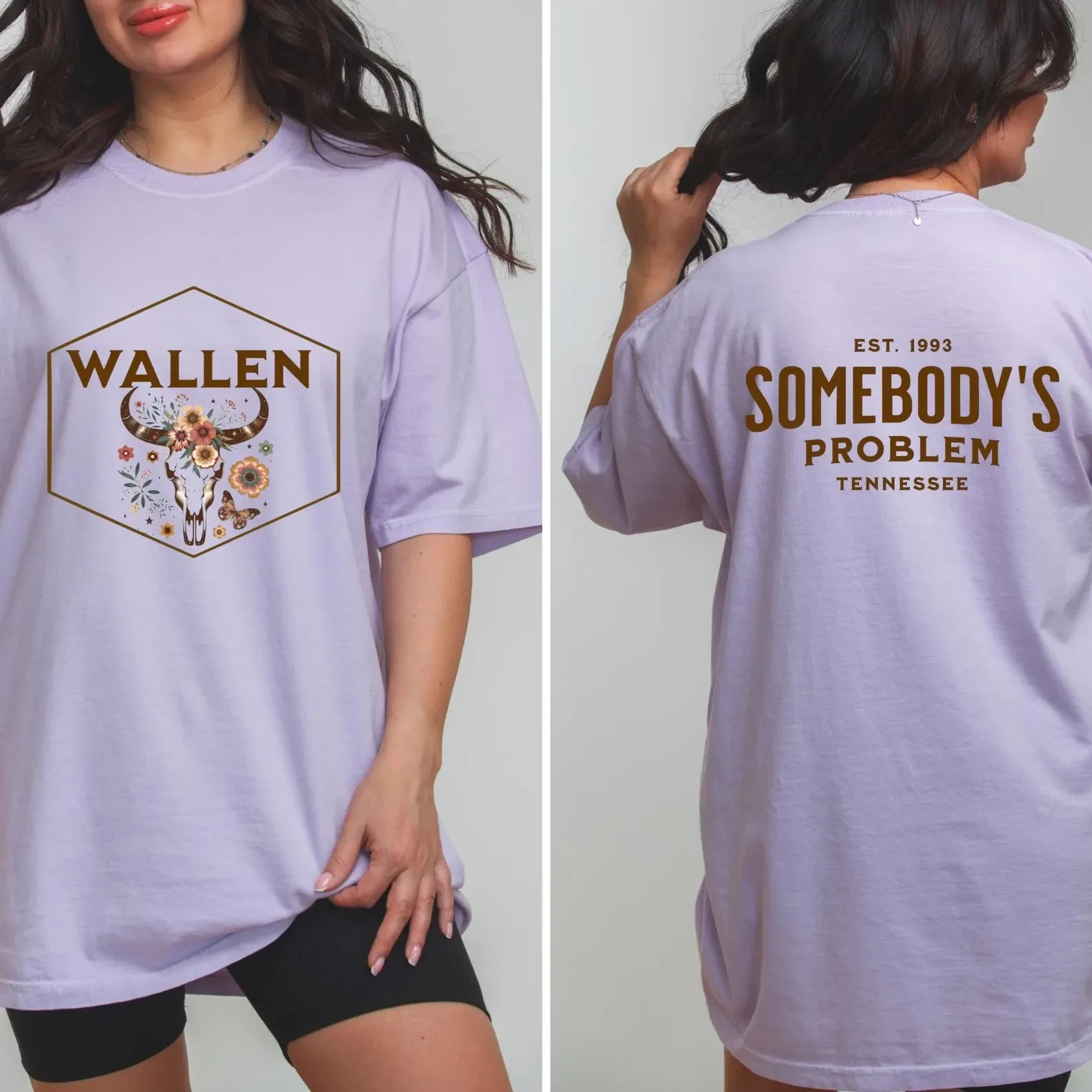 Somebody's Problem Bull Skull and Flowers Morgan Wallen T-Shirt Music Concert Merch Morgan Wallen Lover Gifts