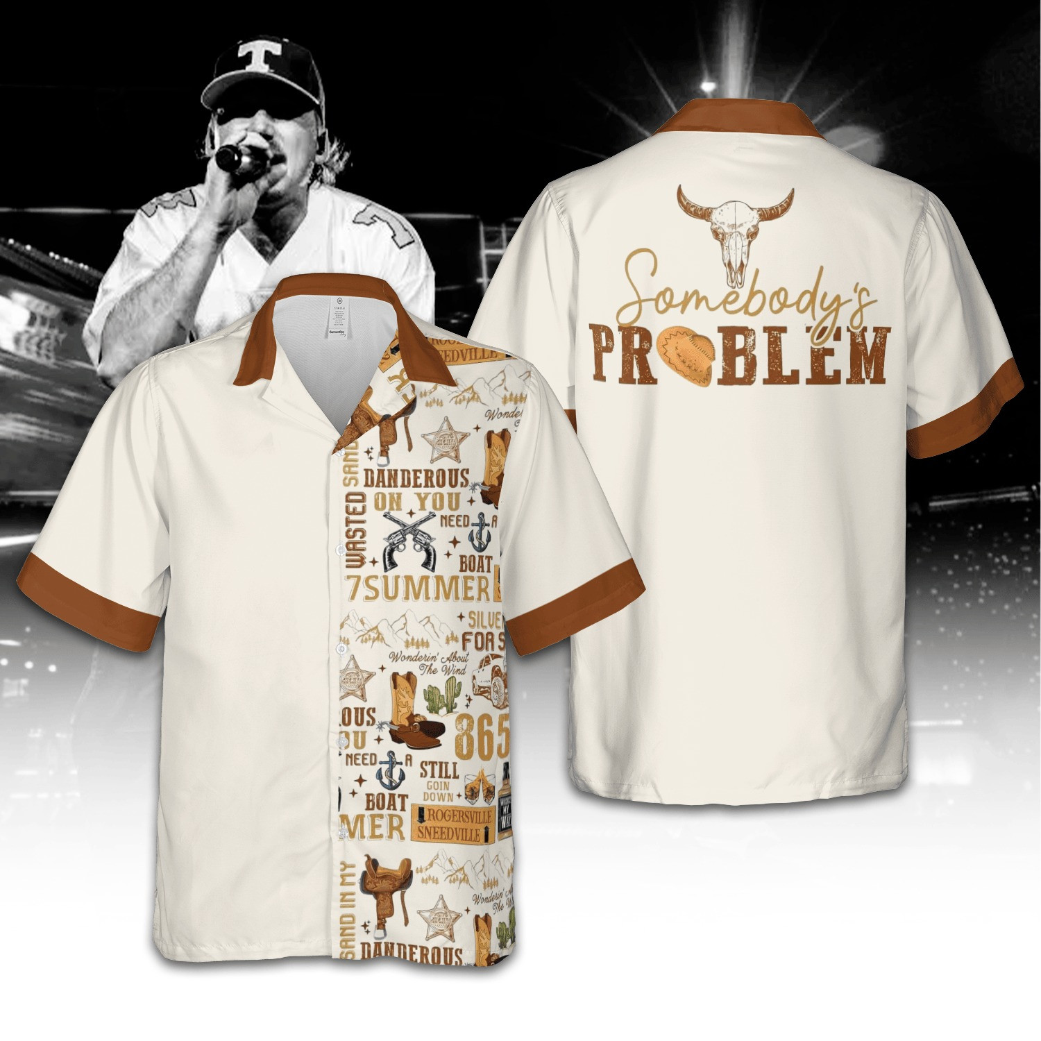Somebody's Problem Hawaiian Shirt Perfect Gift For Music Lovers I Mean You Morgan Wallen Tour Merch