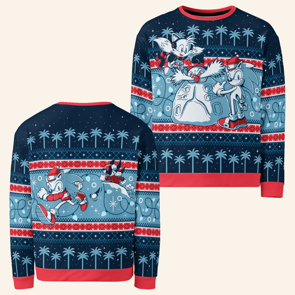 Sonic The Hedgehog Merch Snow Day Sweatshirt Christmas Gifts Ideas For Him