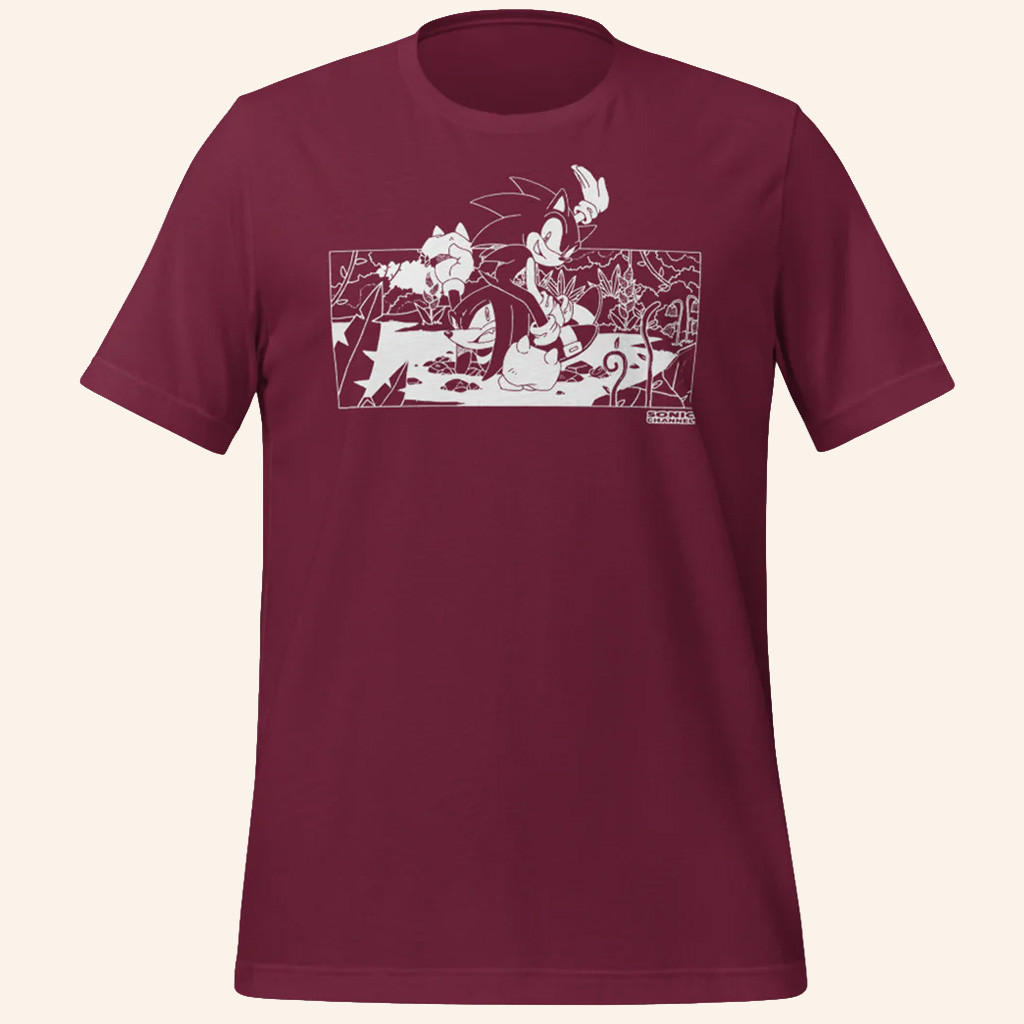 Sonic The Hedgehog Merch Sonic And Knuckles Wallpaper Cover Story T-Shirt Gifts For Sisters