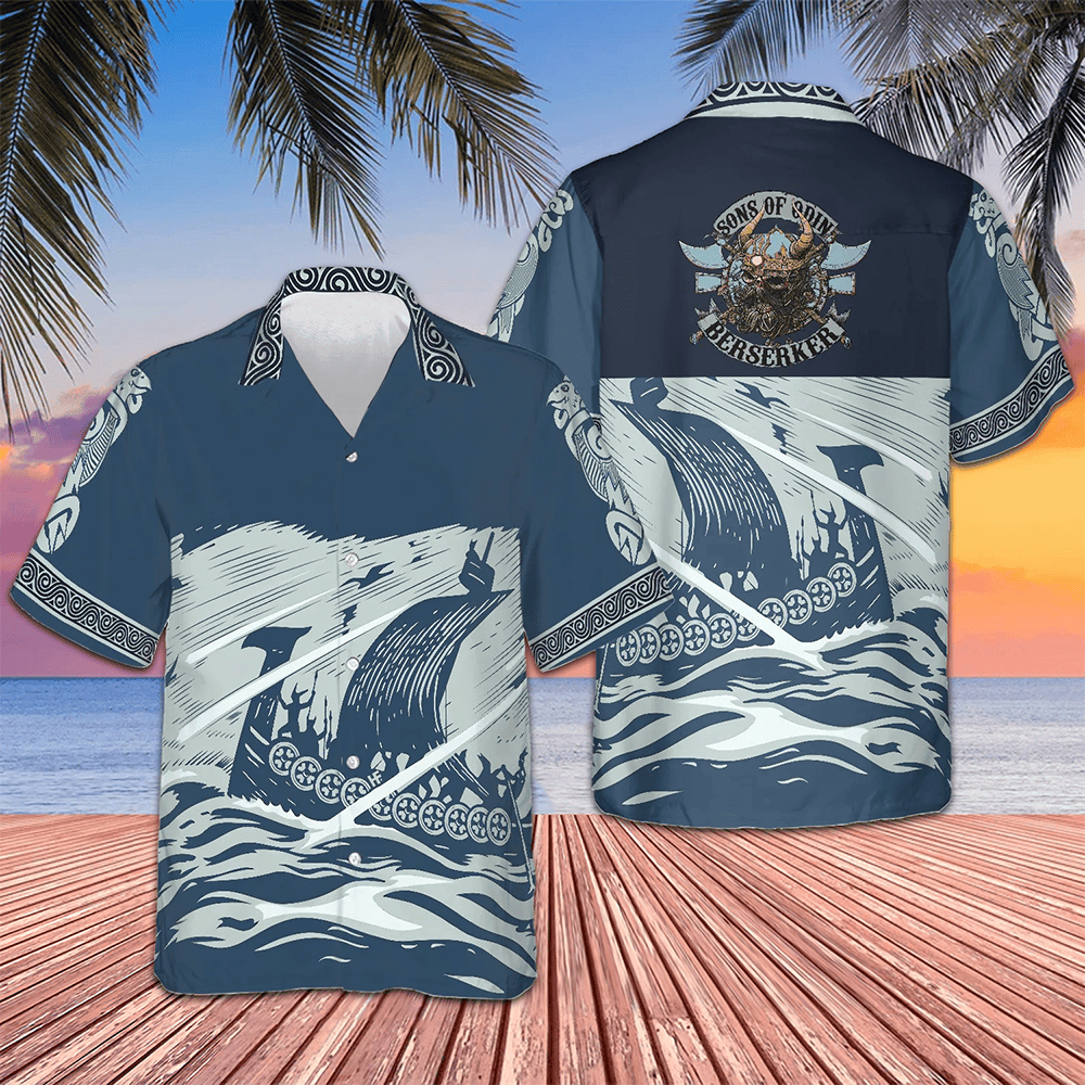 Sons Of Odin Berserker Hawaiian Shirt Vacation Button Down Shirts Gifts For Him