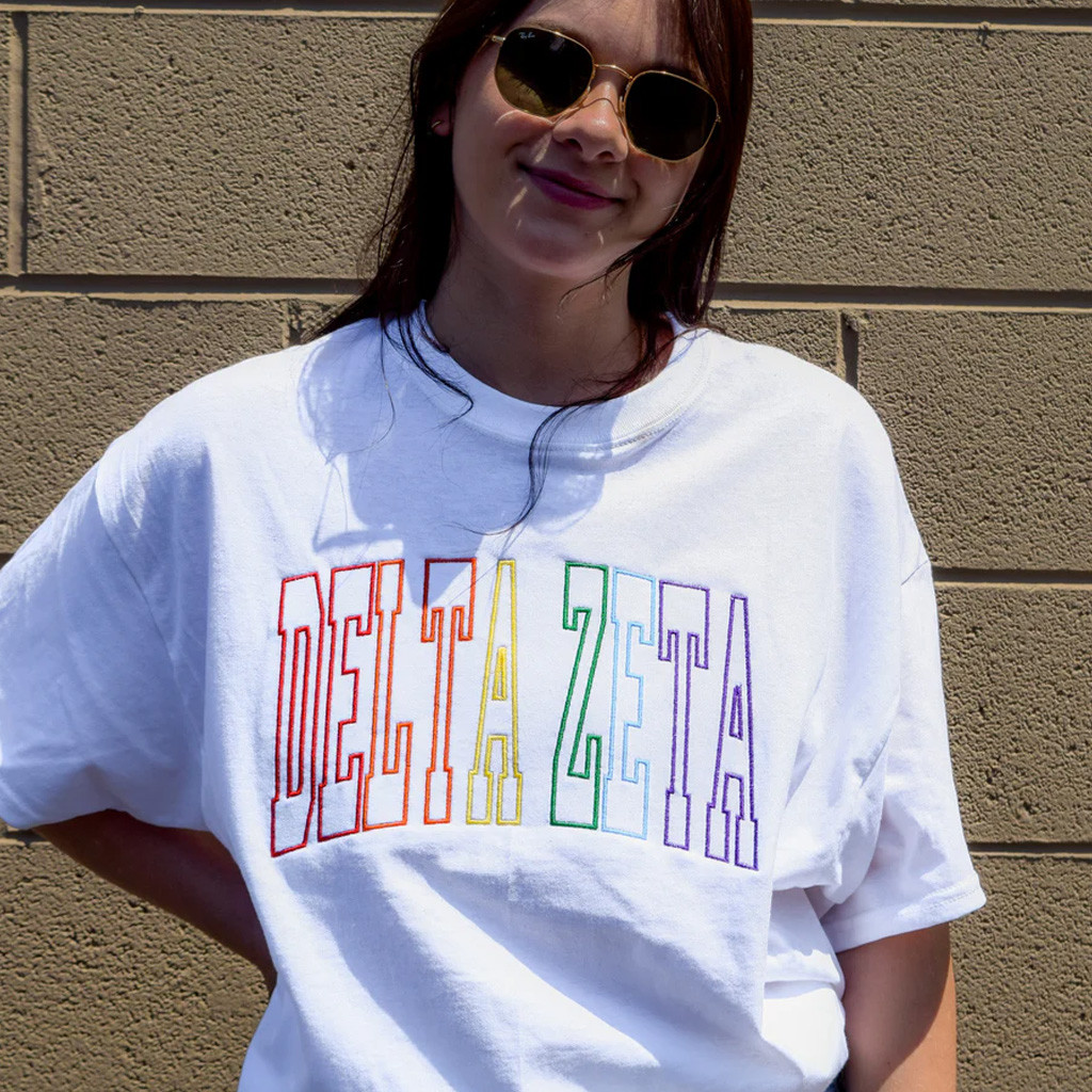Sorority Merch Beach Day Rainbow Sorority T-Shirt Embroidered Christmas Gifts For Friends