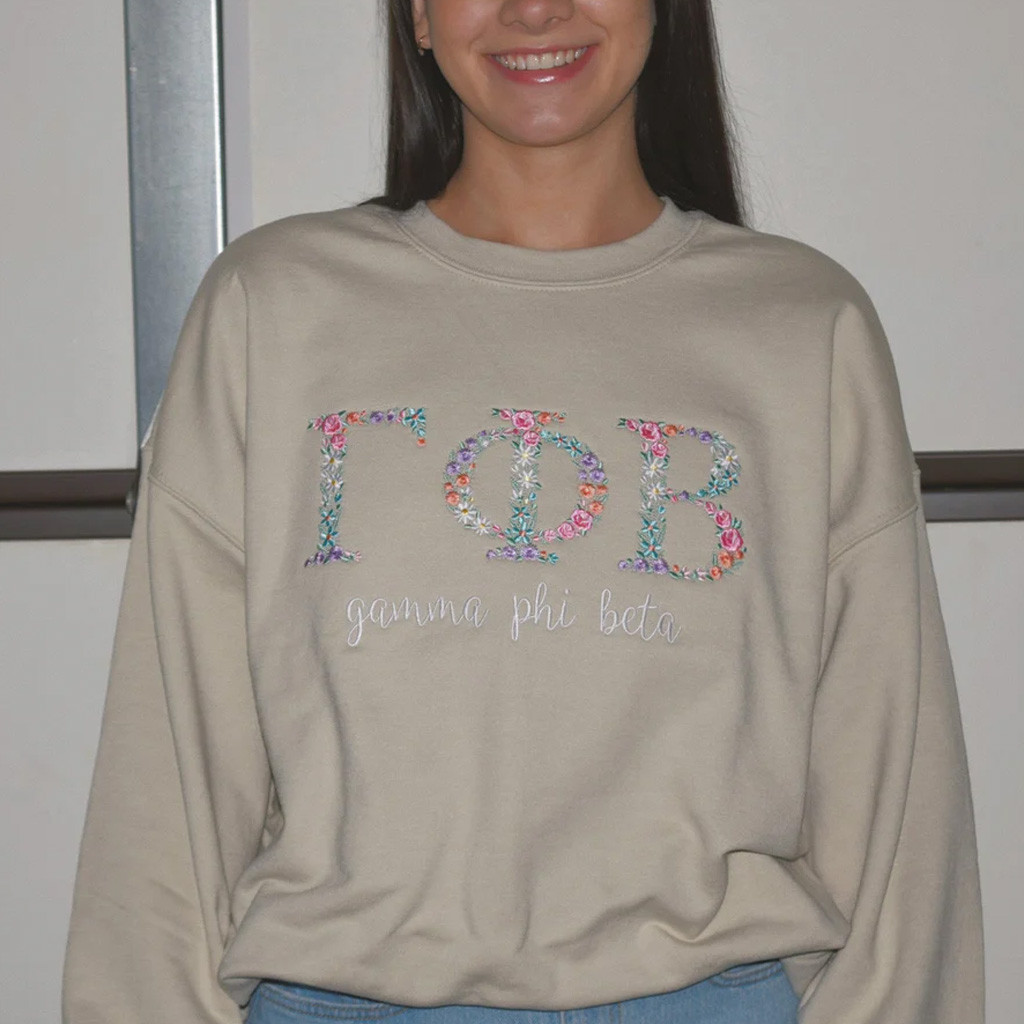 Sorority Merch Bouquet Of Flowers Sorority Sweatshirt Embroidered Christmas Gifts For Friends