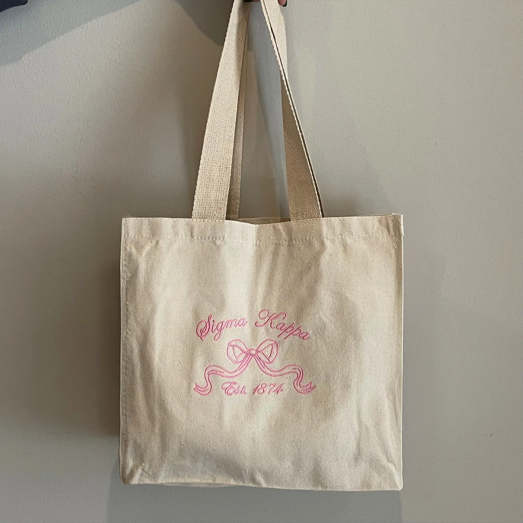 Sorority Merch Bow Sorority Tote Bag Sigma Kappa Bag Christmas Gifts For Her Sorority Merch Bow Sorority Tote Bag Sigma Kappa Bag Christmas Gifts For Her
