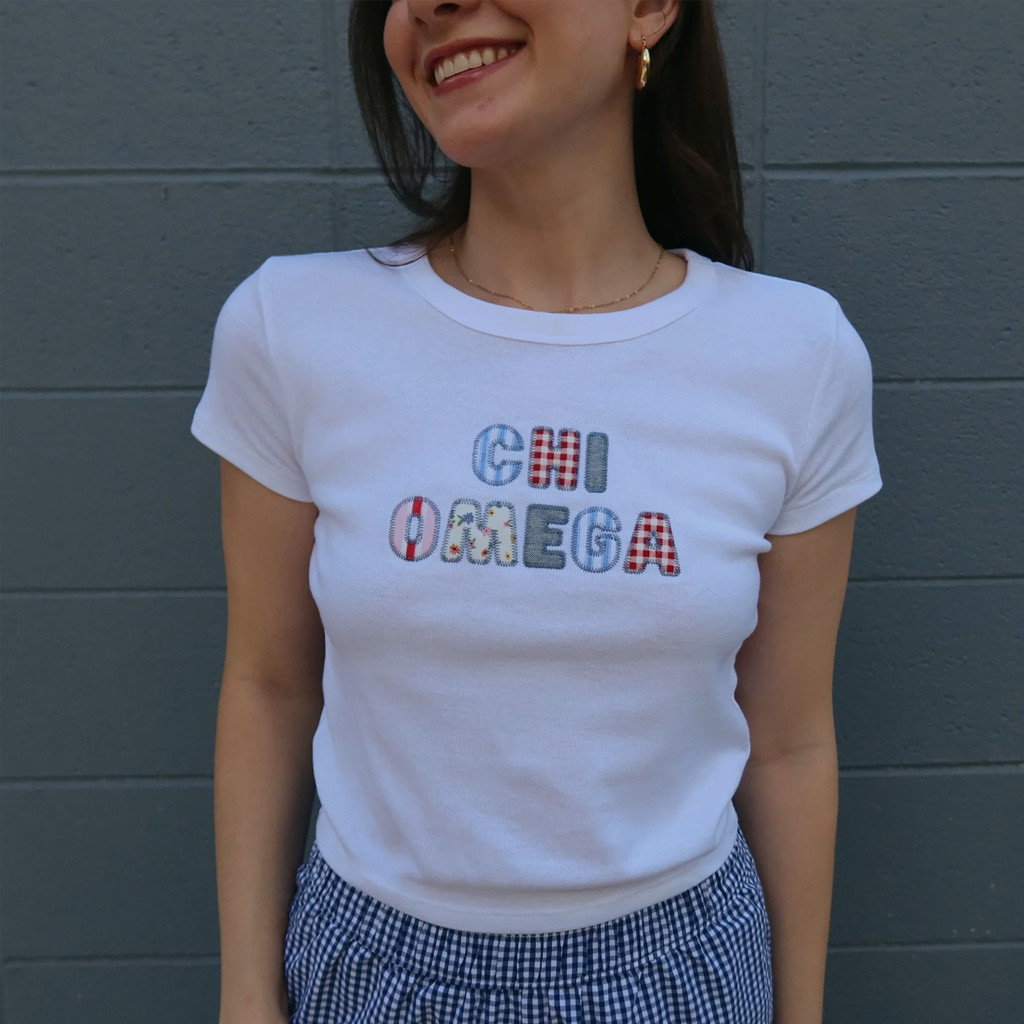 Sorority Merch Chi Omega Baby Tee Best Christmas Gifts For Daughter