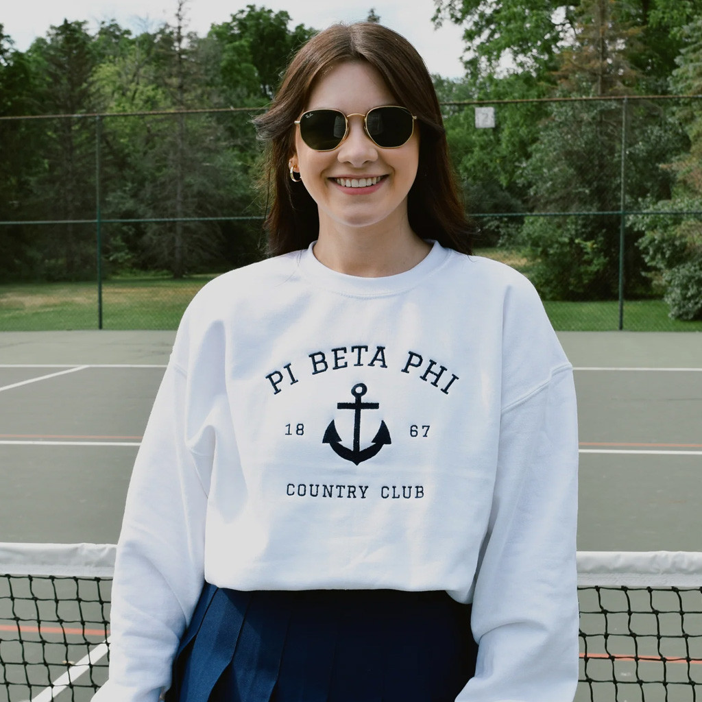 Sorority Merch Country Club Sorority Sweatshirt Embroidered Christmas Gifts For Sister In Law Sorority Merch Country Club Sorority Sweatshirt Embroidered Christmas Gifts For Sister In Law