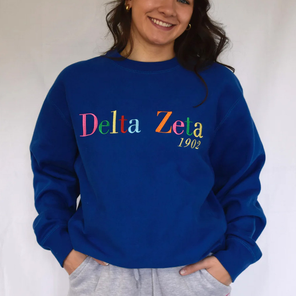 Sorority Merch Delta Zeta 1902 Sorority Crewneck Sweatshirt Good Gifts For Friends Sorority Merch Delta Zeta 1902 Sorority Crewneck Sweatshirt Good Gifts For Friends