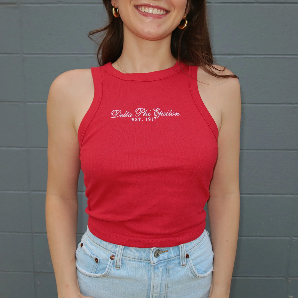 Sorority Merch Elegantly Red Sorority Tank Christmas Gift Ideas For Girlfriend