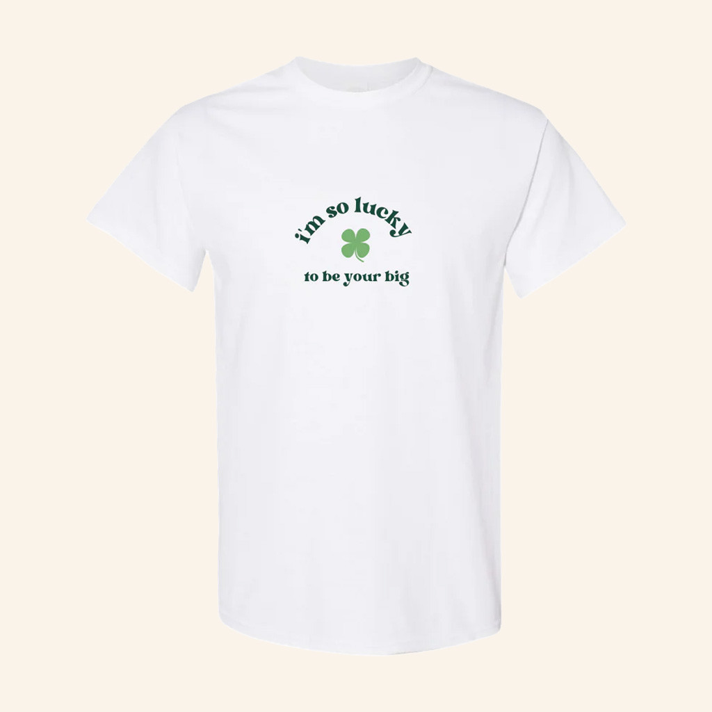 Sorority Merch I'm So Lucky Big Little T-Shirt Christmas Presents For Friends