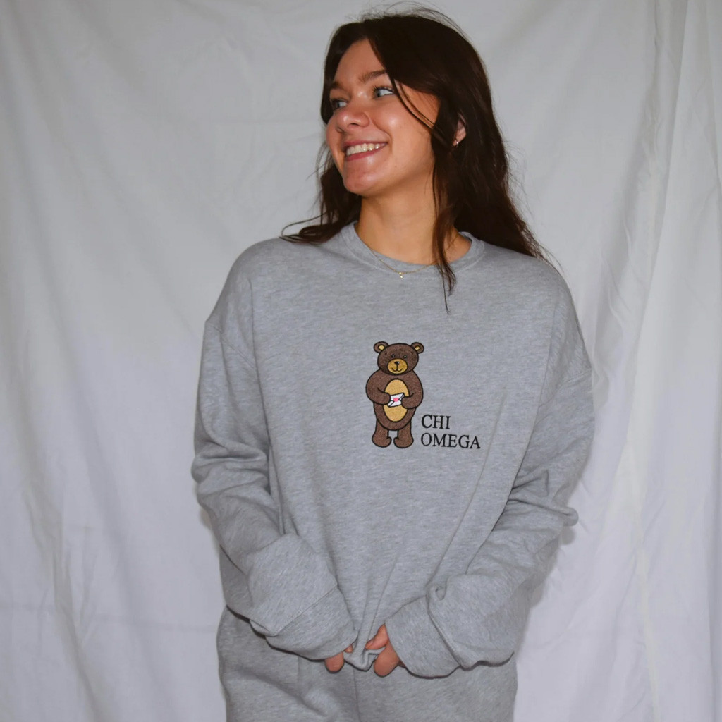 Sorority Merch Love Letter Valentine's Bear Sorority Crewneck Sweatshirt Gifts For Besties
