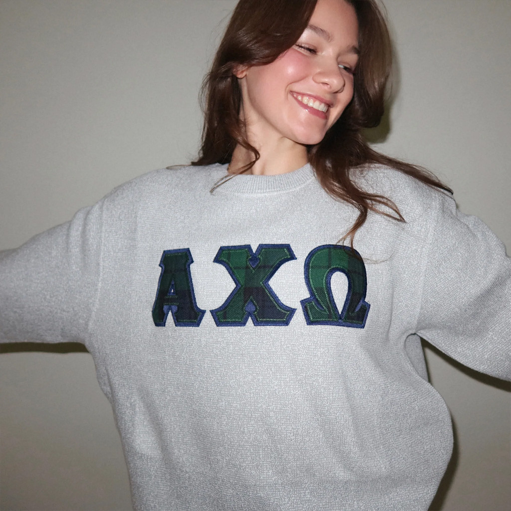 Sorority Merch Nantucket Nights Plaid Applique Sorority Sweatshirt Gift Ideas For Sister