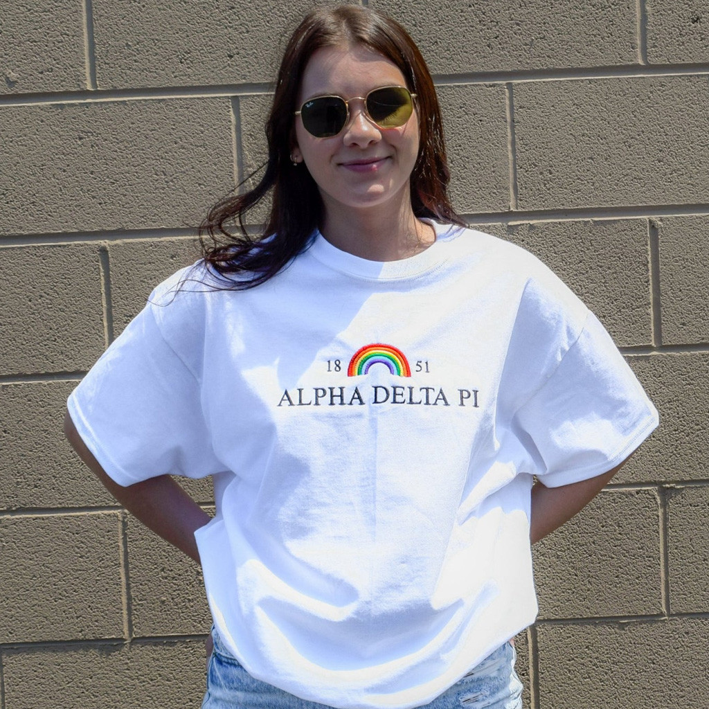 Sorority Merch Rainbow Sorority Shirt Embroidered Christmas Gifts For Sister In Law