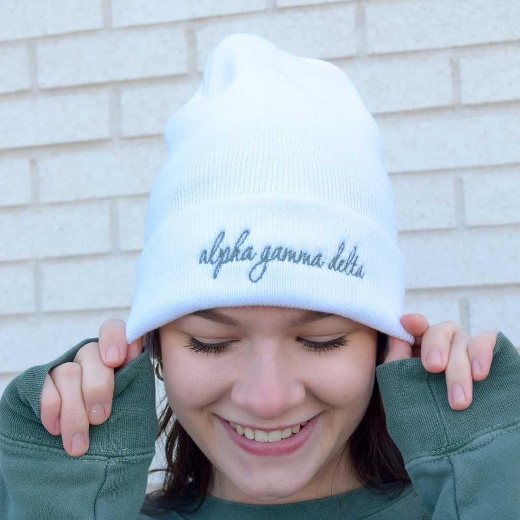 Sorority Merch Script Sorority Beanie Birthday Presents For Her Sorority Merch Script Sorority Beanie Birthday Presents For Her