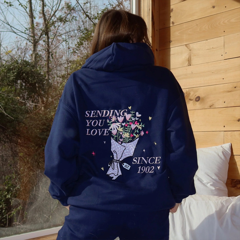 Sorority Merch Sending You Love Navy Hoodie Christmas Present For Friends Sorority Merch Sending You Love Navy Hoodie Christmas Present For Friends