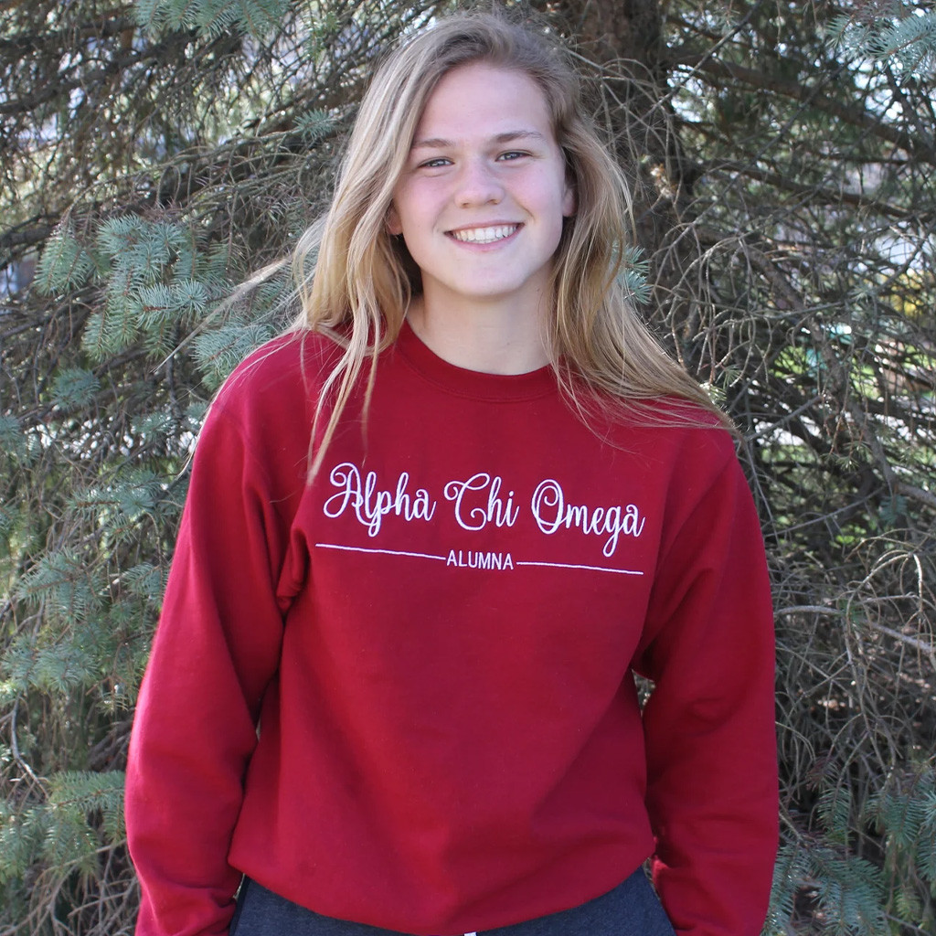 Sorority Merch Simply Elegant Sorority Sweatshirt Embroidered Birthday Ideas For Her