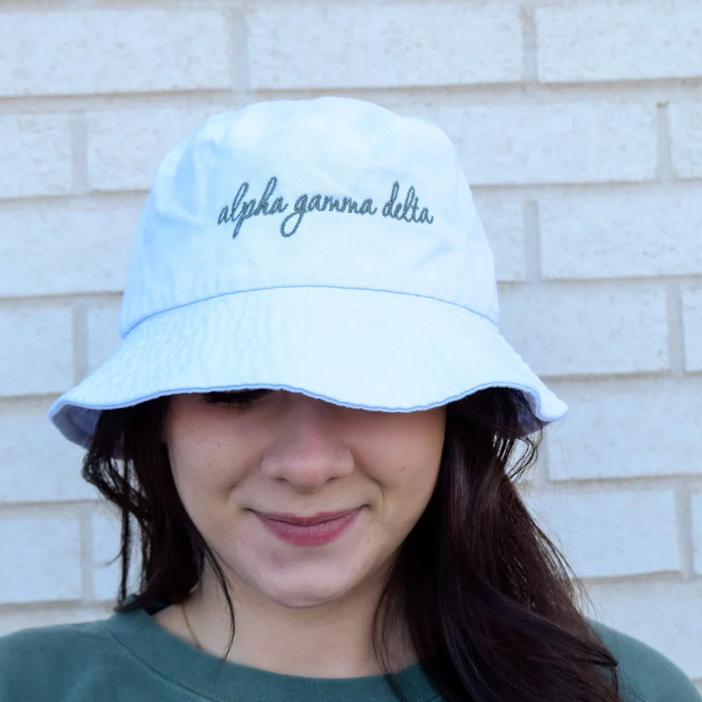 Sorority Merch Sorority Script White Bucket Hat Christmas Present Ideas For Girlfriend Sorority Merch Sorority Script White Bucket Hat Christmas Present Ideas For Girlfriend