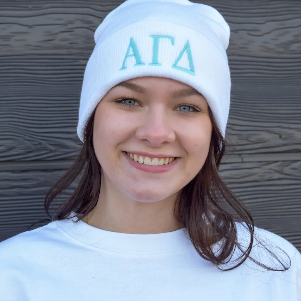 Sorority Merch Traditional Greek Lettered Sorority Beanie Gifts For Daughter