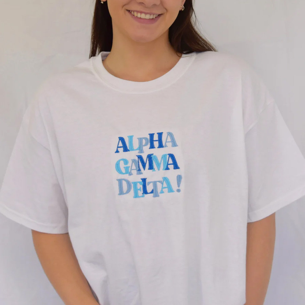 Sorority Merch Year 2000 Bubble Letter Sorority Embroidered Shirt Gifts For Sister