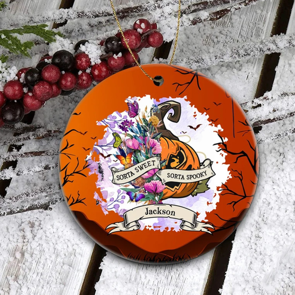 Sorta Spooky Sorta Sweet Halloween Ornament Decorations Custom Halloween Gifts