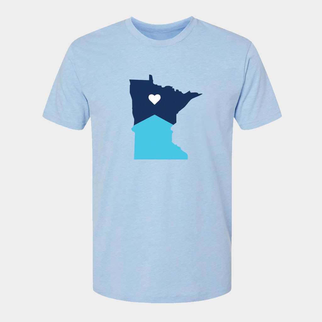 Sota Clothing Merch State Flag W Heart T-Shirt I Stand With Minnesota Shirt Gifts For Him