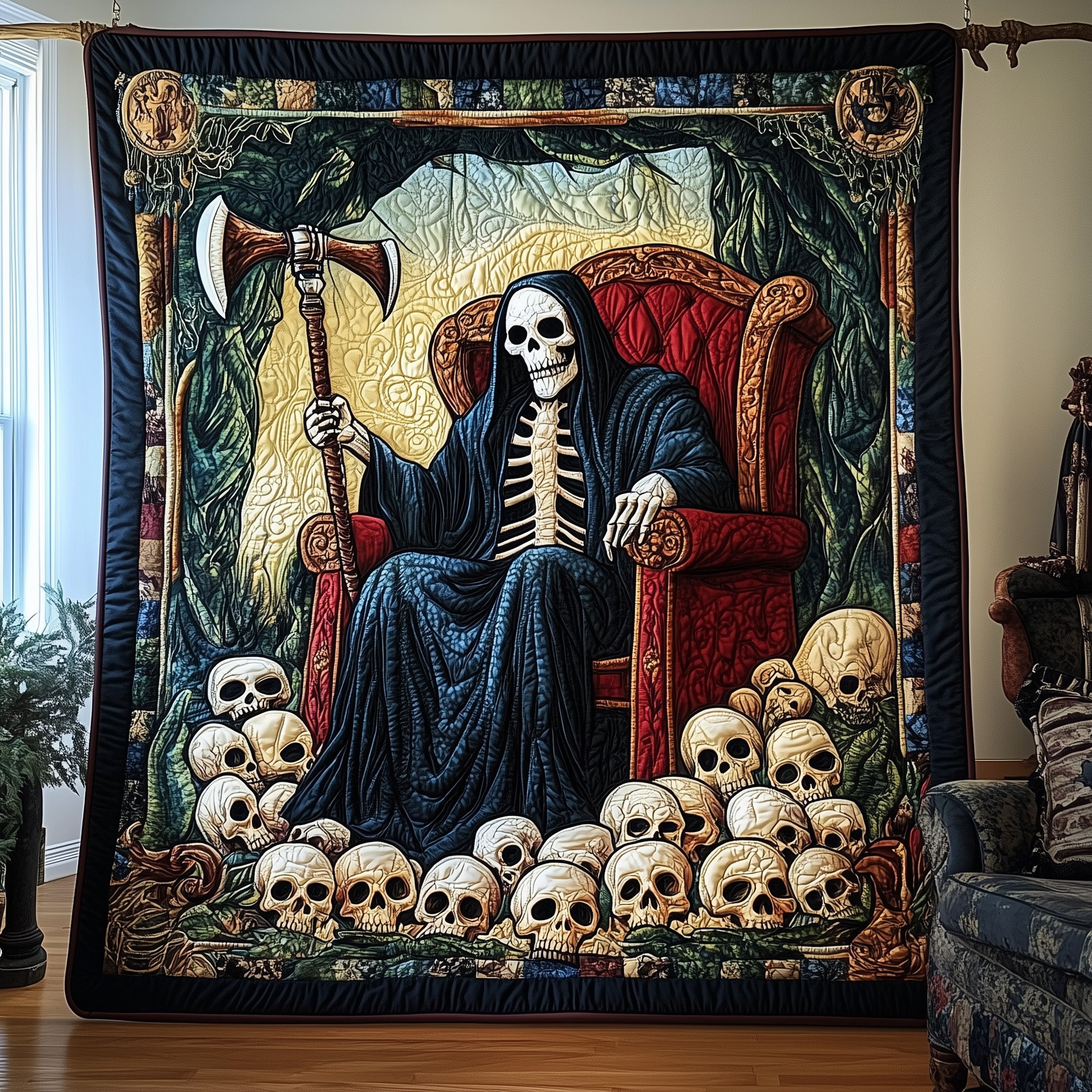 Soul Collector Quilted Blanket Nice Throw BlanketMother And Daughters Ornament