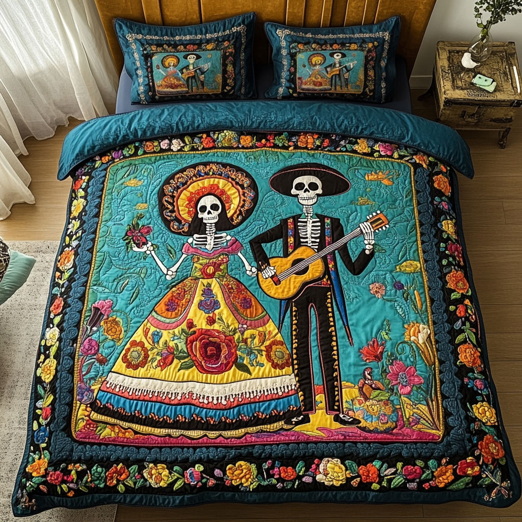 Soul Fiesta Quilted Bedding Set Holiday Duvet Covers Mexican Themed Gifts