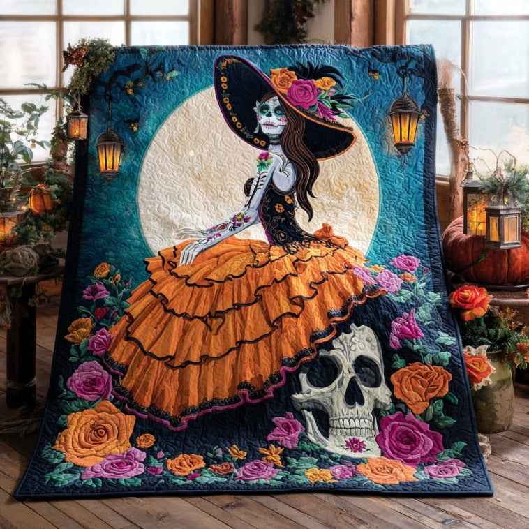 Soul Of The Catrina Quilt Blanket Throws For Couch Cat Mom Christmas Gifts