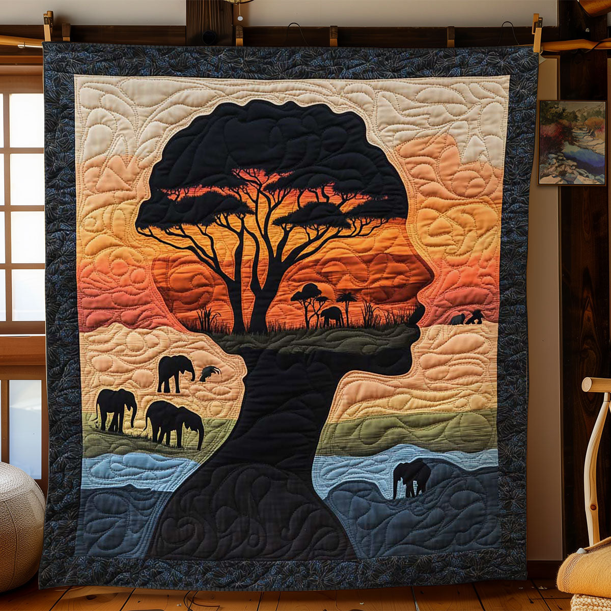 Soul of the Savannah Quilt Blanket Design Cozy Throw Blanket Gifts For Native American