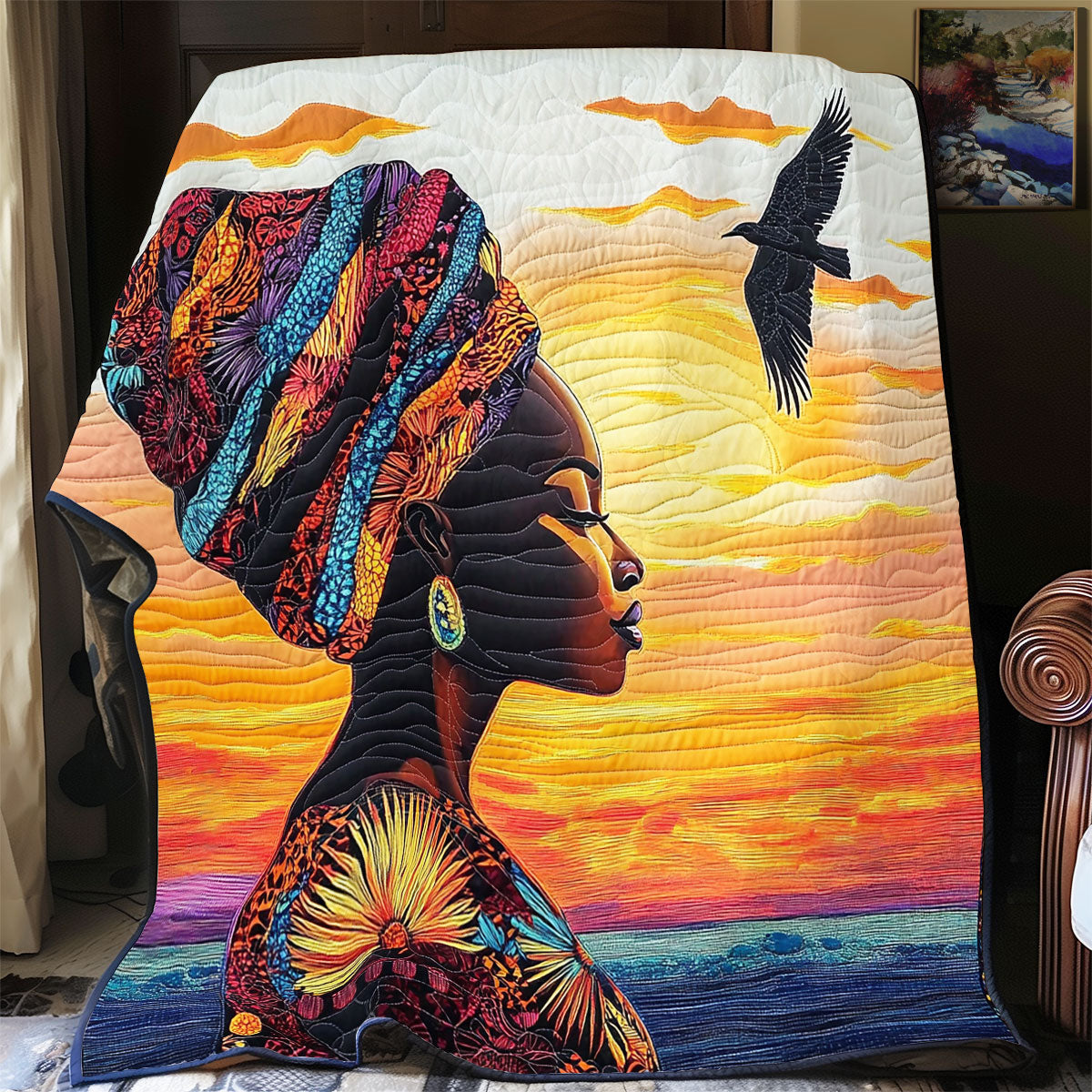 Soul Of The Sun Quilt Blanket Special Throw Blanket Holiday Gifts For Native American