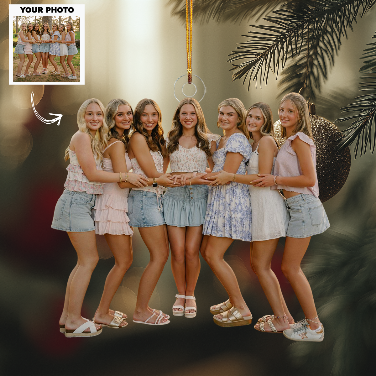 Soul Sisters Personalized Photo Mica Ornament Customized Your Photo Ornament Christmas
