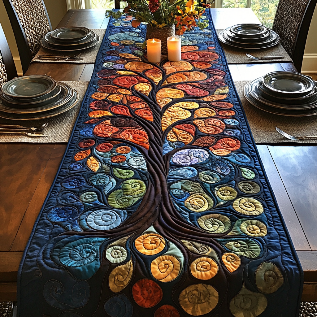 Soul Tree Quilted Table Runner Dining Table Decor Tree Of Life Themed Gifts