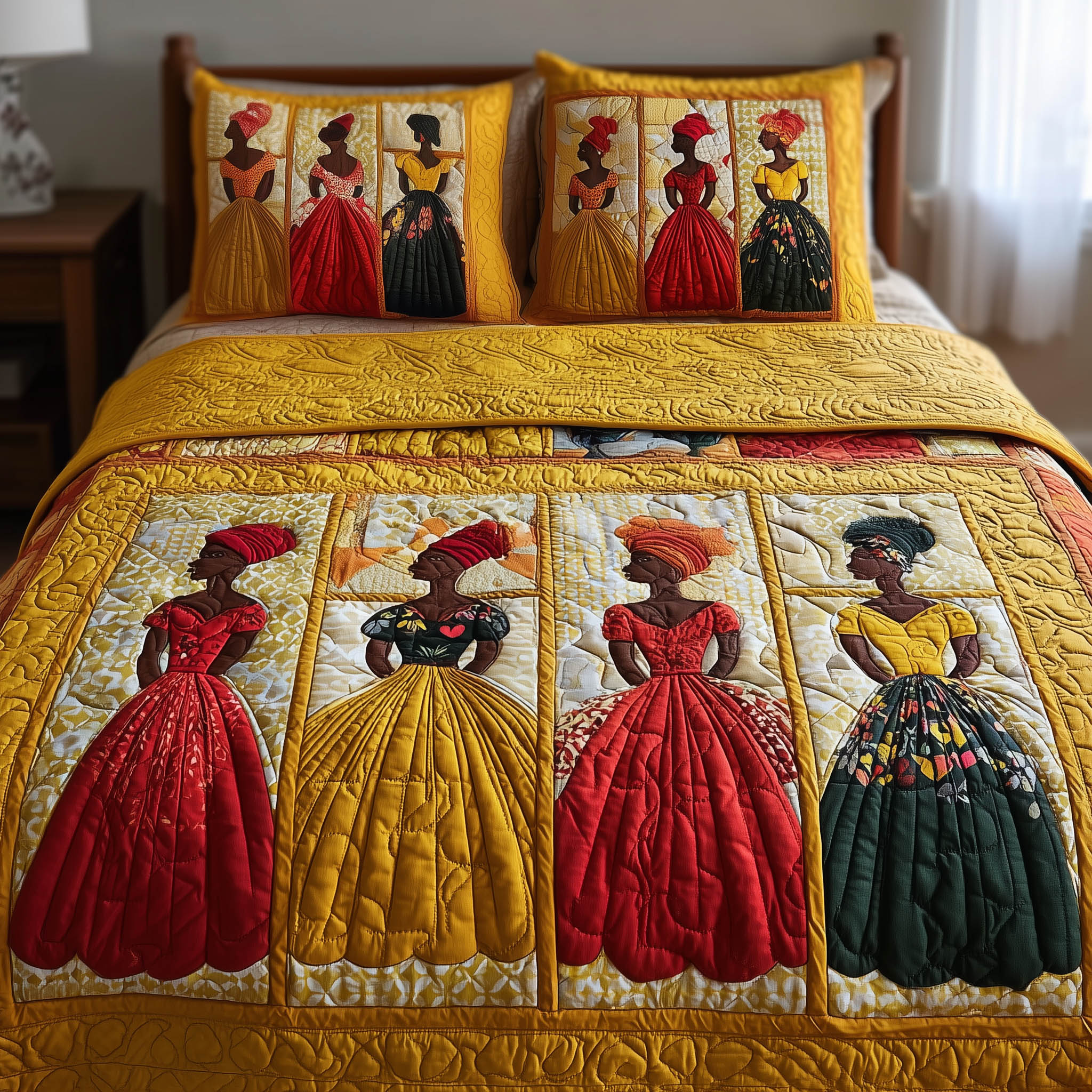 Soulbound Roots Quilted Bedding Set Bohemian Vibe