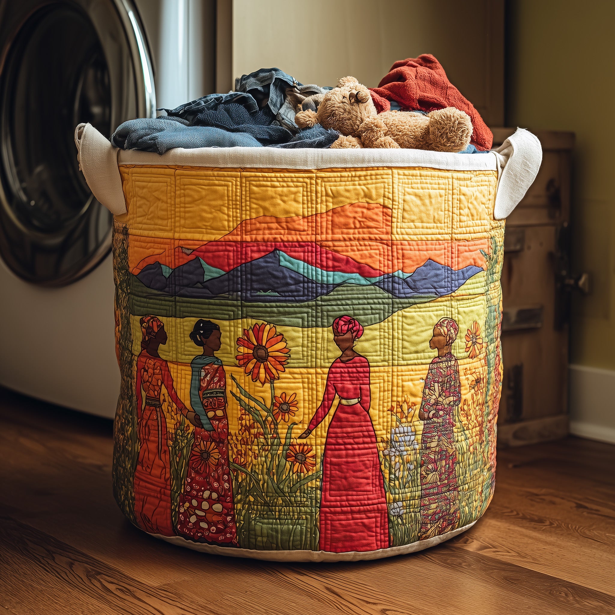 Soulbound Roots Quilted Laundry Basket Creative Gift For Family