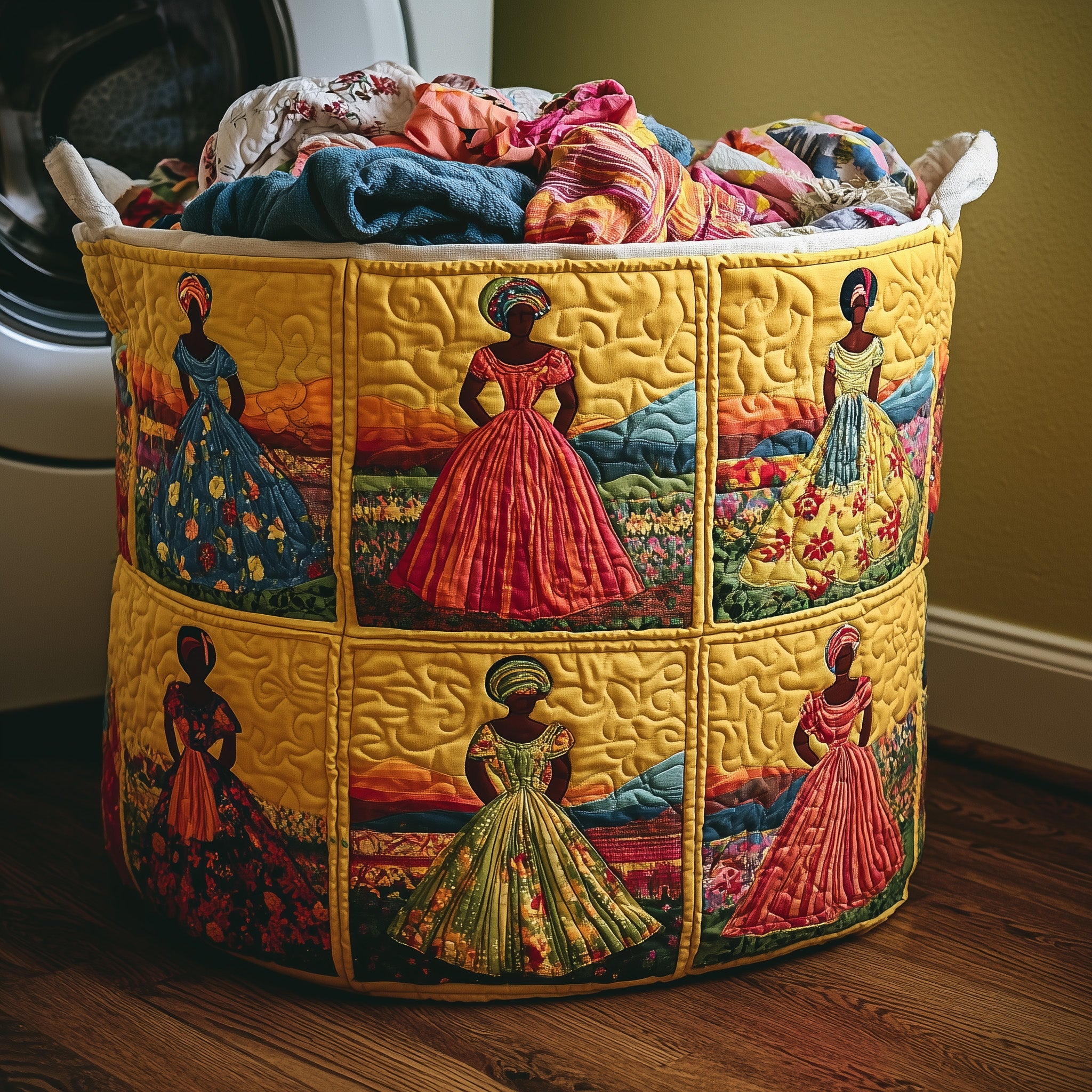 Soulbound Roots Quilted Laundry Basket Holiday Gift For Laundry Lovers