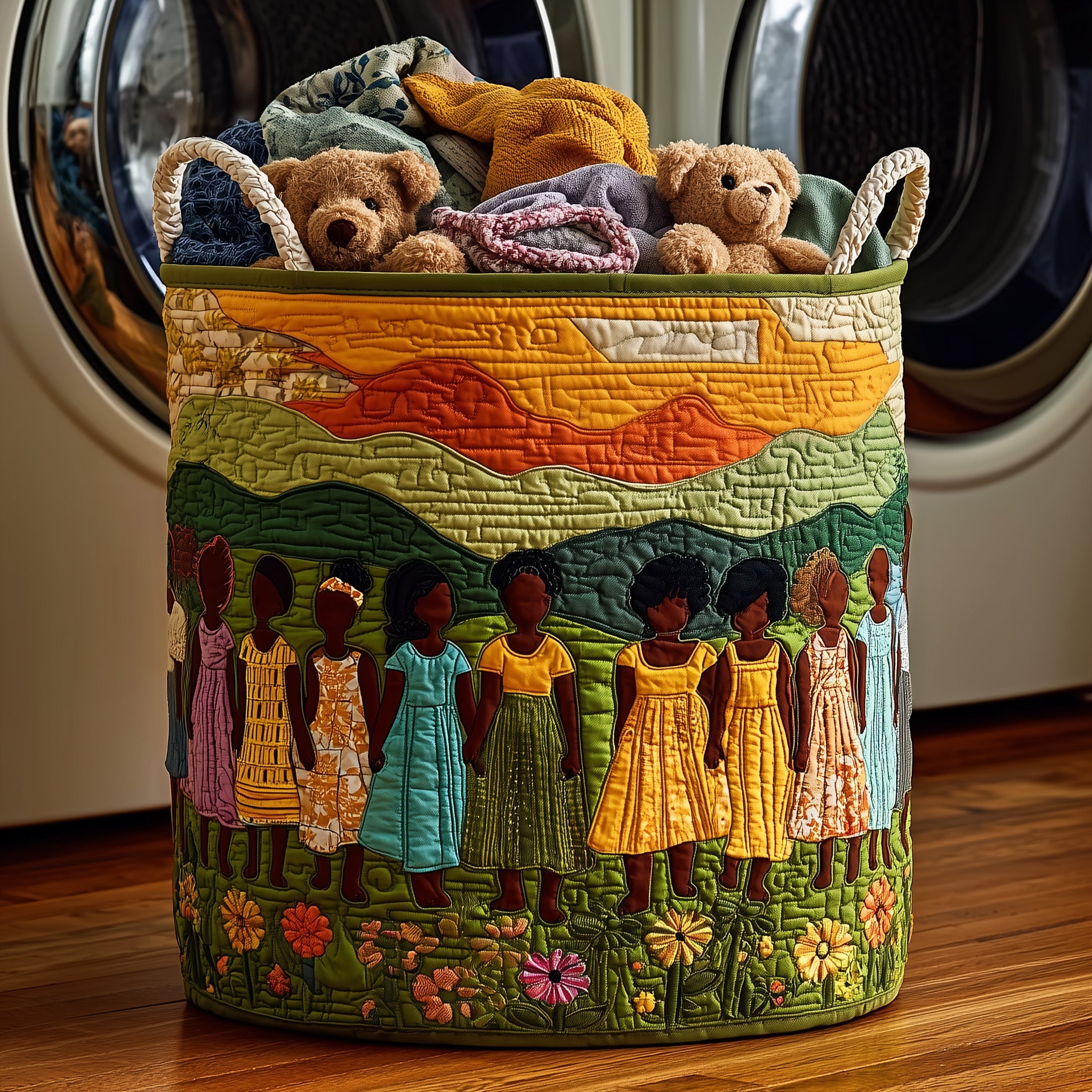 Soulbound Roots Quilted Laundry Basket Perfect Gift For College Dorm