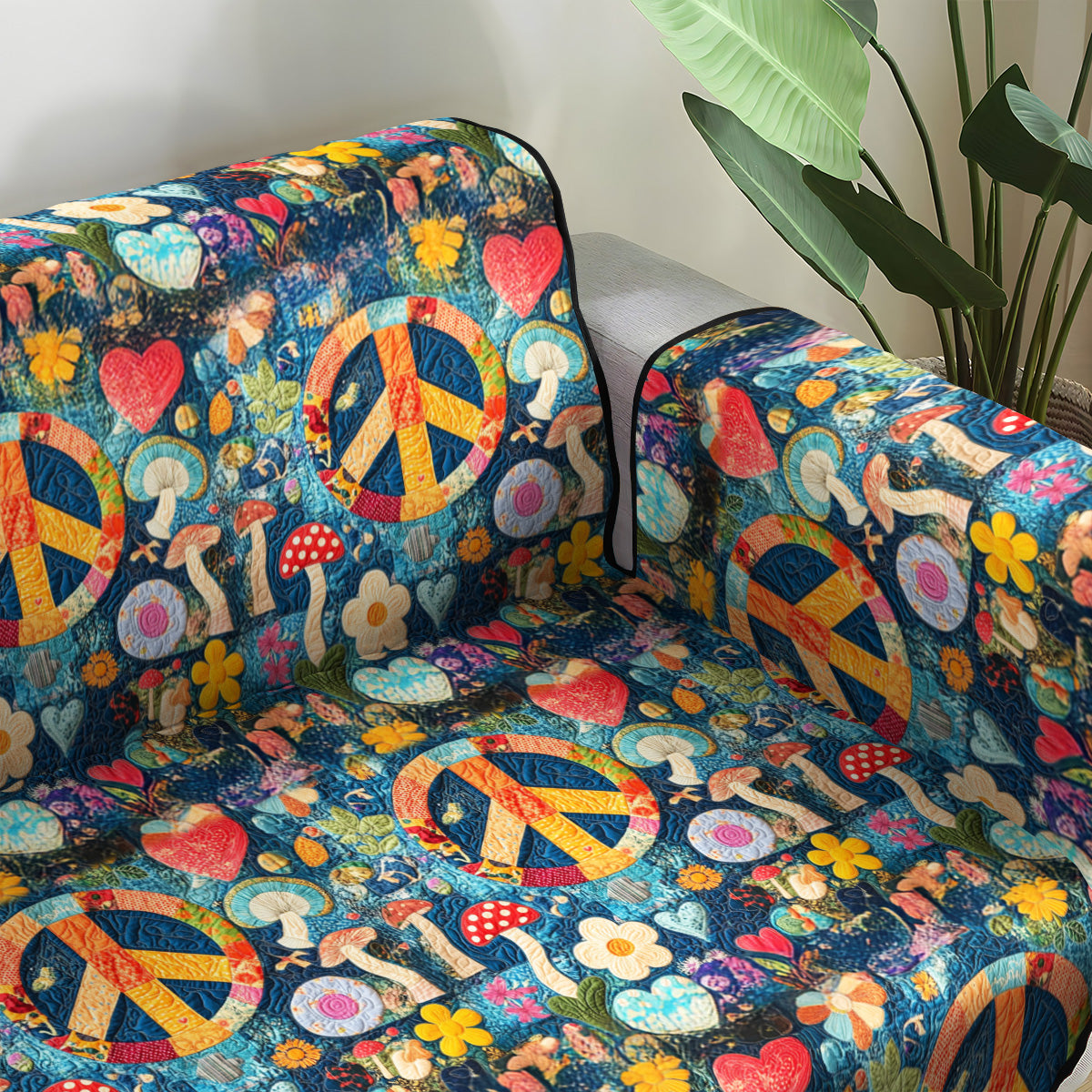 Soulful Peace Quilted Sofa Cover Sofa Seat Covers Best Friend Gift Ideas