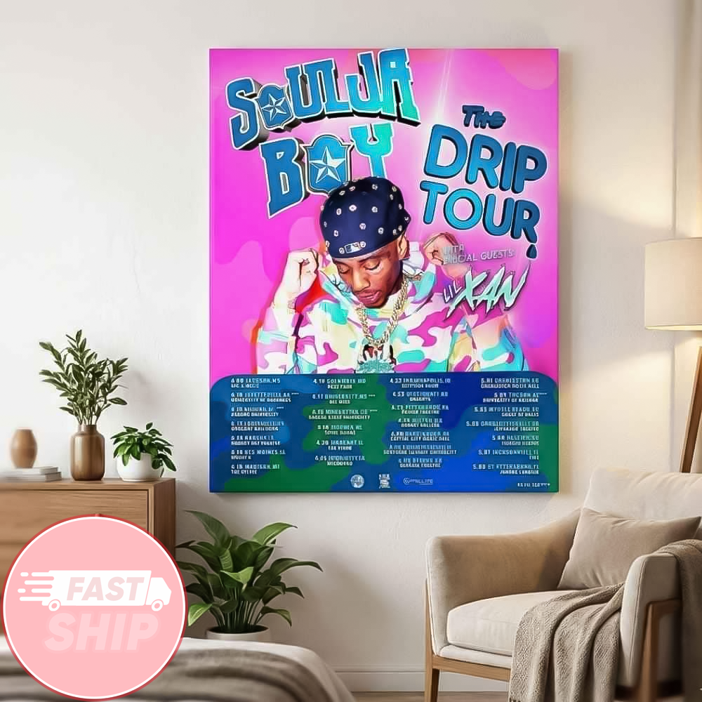 Soulja Boy x Lil Xan The Drip Tour 2026 US Concert Poster Poster Wall Decor For Living Room