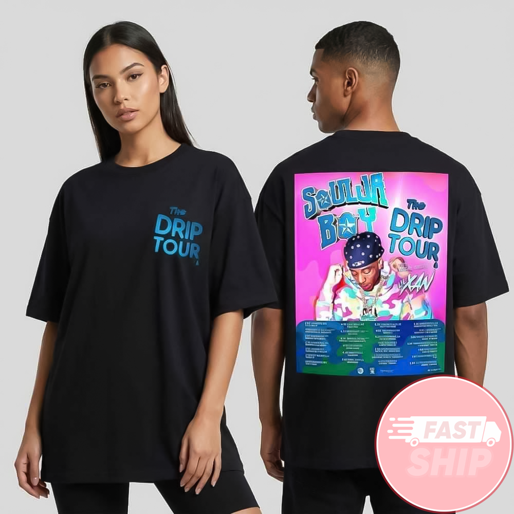 Soulja Boy x Lil Xan The Drip Tour 2026 US Concert Poster T-Shirt Fan Apparel Friends Gifts