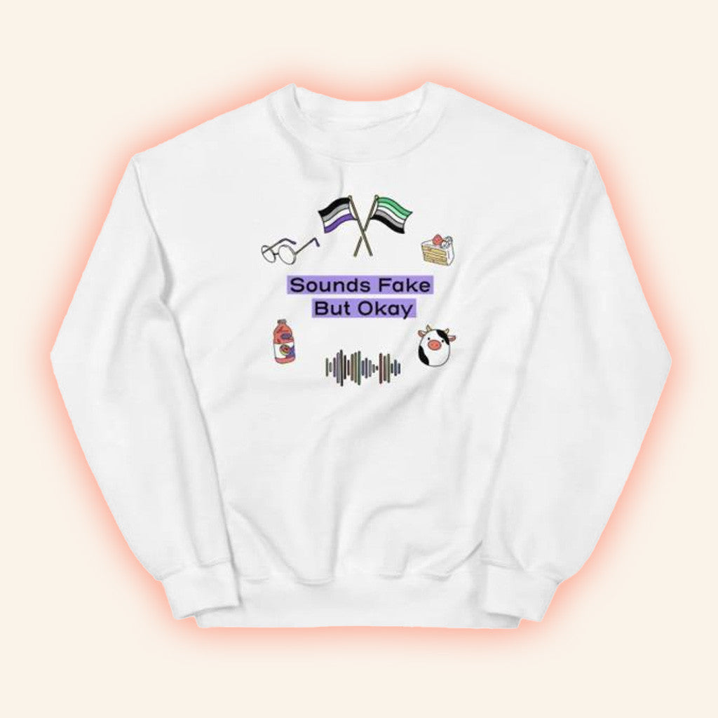Sounds Fake Pod Merch Sounds Fake But Okay Logo Sweatshirt Friends Gifts Sounds Fake Pod Merch Sounds Fake But Okay Logo Sweatshirt Friends Gifts