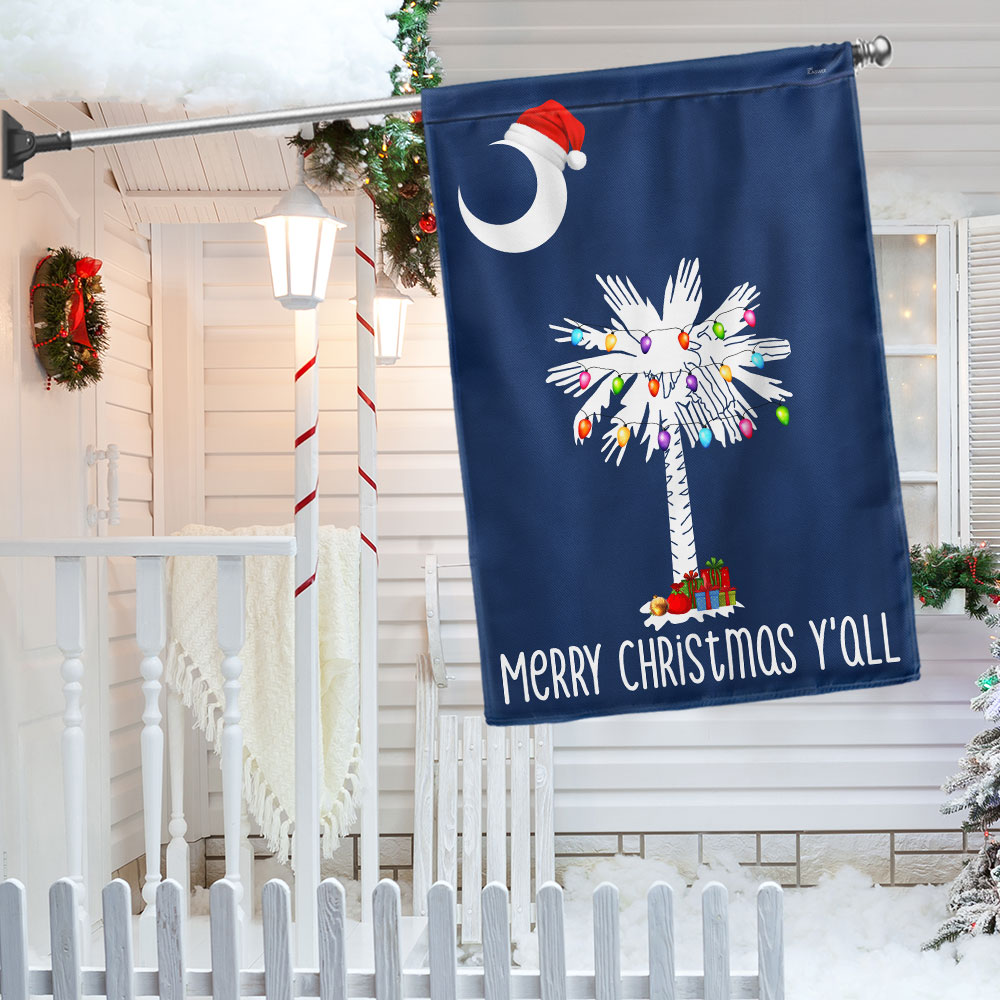 South Carolina Christmas Flag Merry Christmas Y All