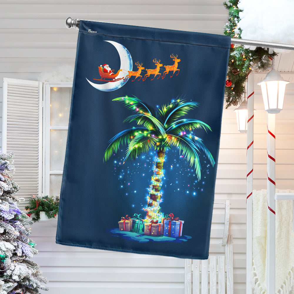 South Carolina Christmas Flag Santa Palmetto Tree Holiday Decor