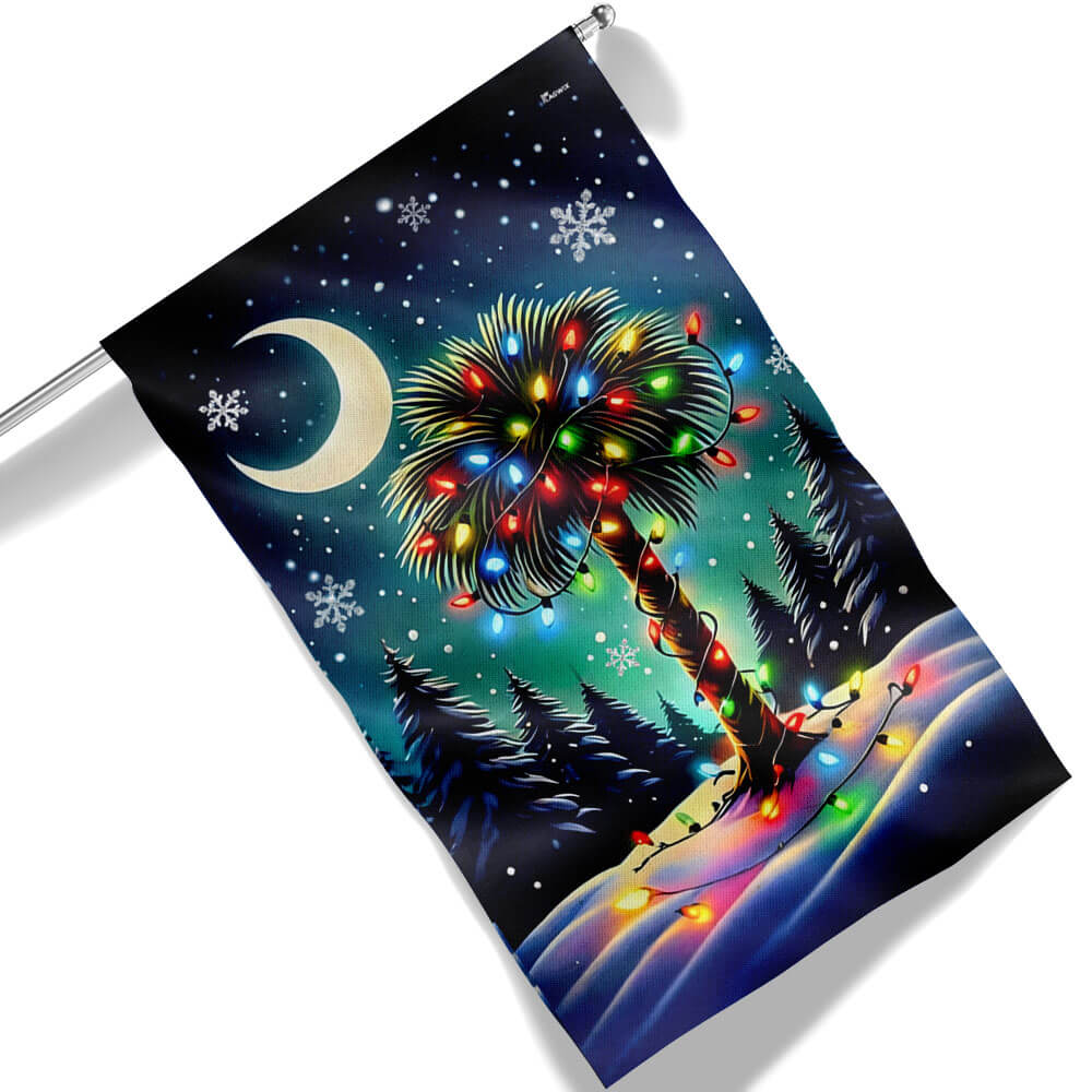 South Carolina Christmas Palm Tree Flag