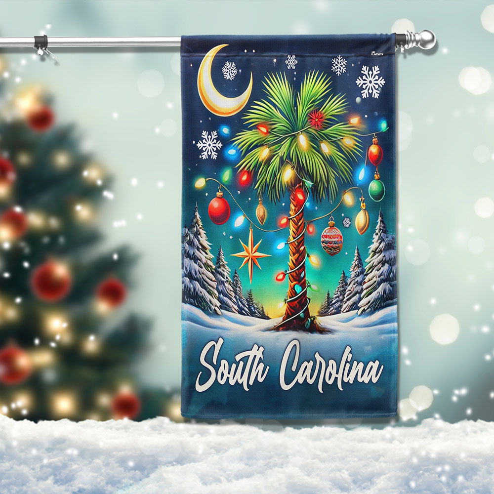 South Carolina Christmas Palm Tree Flag Christmas 2025