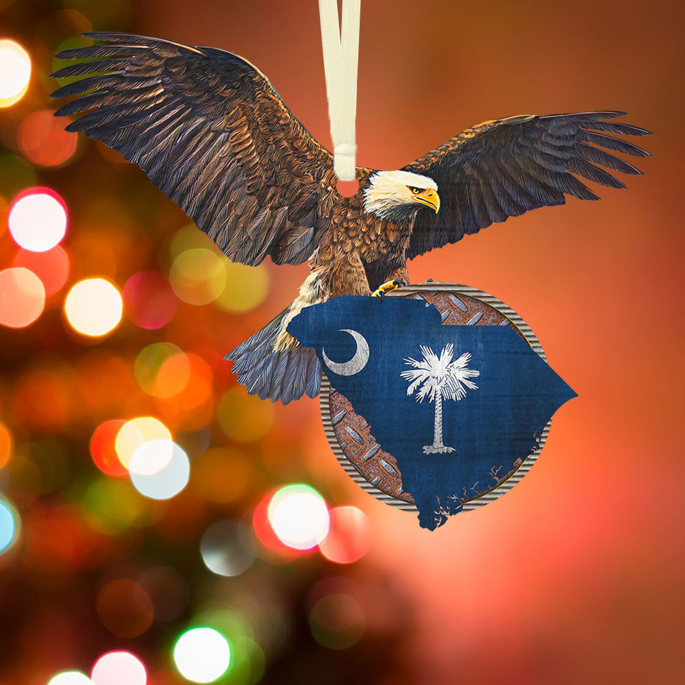 South Carolina Christmas Patriotic Eagle Ornament Nice Gift For Birds Lovers