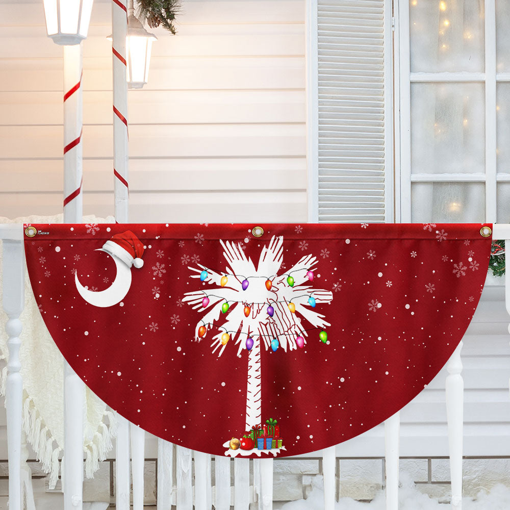 South Carolina Christmas Sabal Palmetto With Light Non Pleated Fan Flag