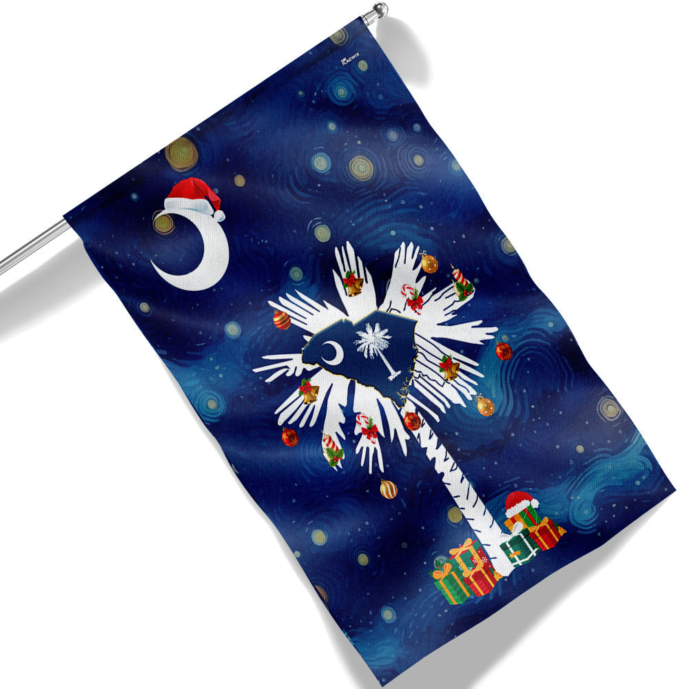 South Carolina Christmas Starry Night Flag