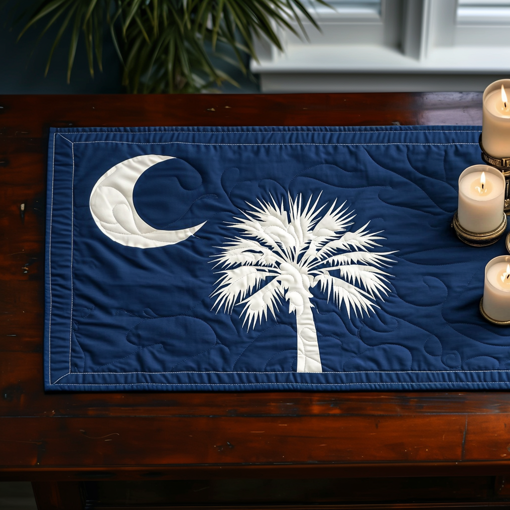 South Carolina Flag Charm Quilted Table Runner Elegant Christmas Table Runners Gifts For Family