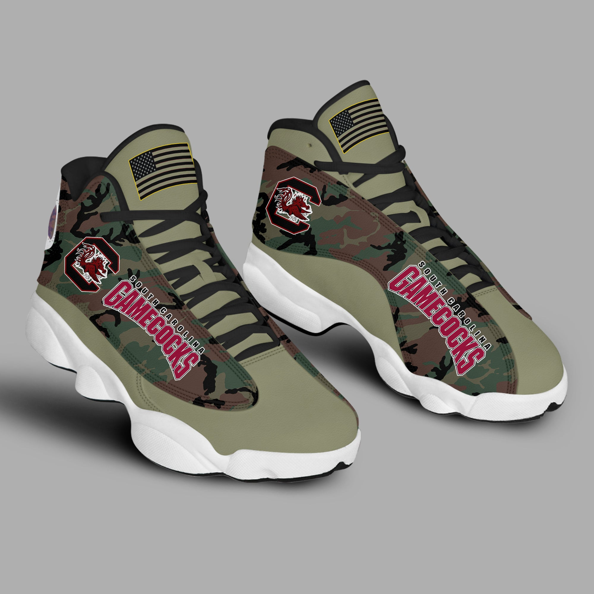 South Carolina Gamecocks Camo Air Jordan 13 Shoes Sport Sneakers Fan Merchandise Gifts