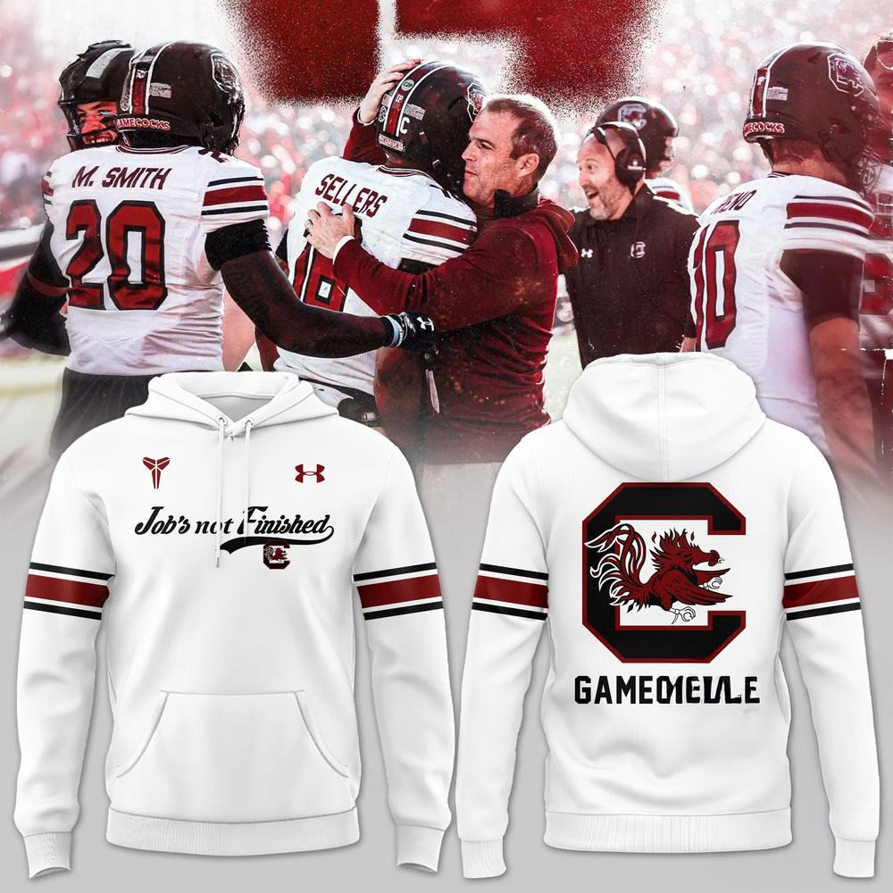 South Carolina Gamecocks Job's Not Finished White Hoodie Presents For Football Fans